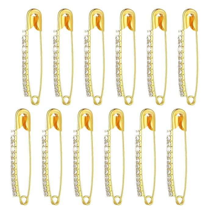 12Pcs Gold Decorative Brooch Set