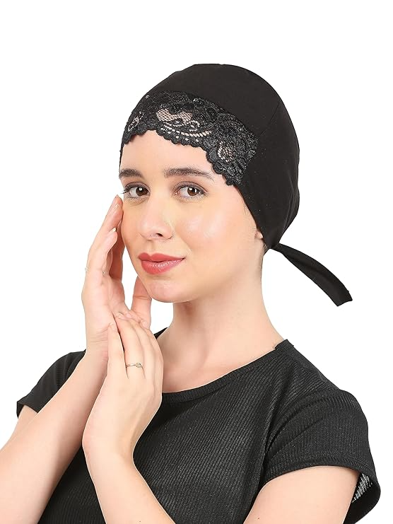 Black Net Design Under Hijab Cap
