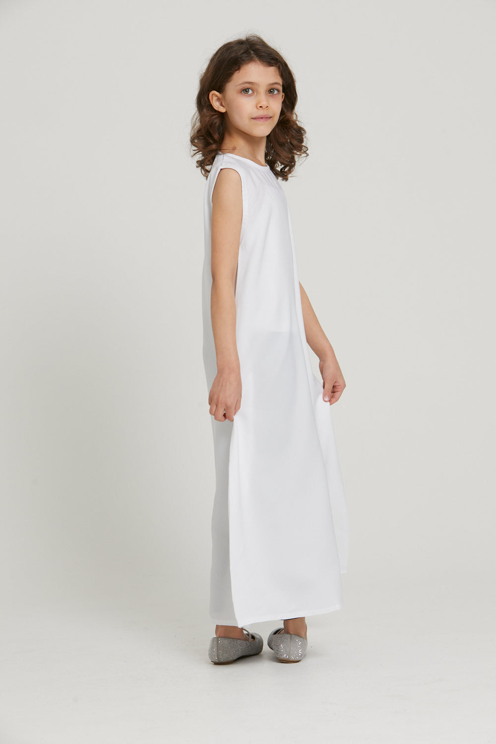 Junior Girls Inner Slip Dress - White