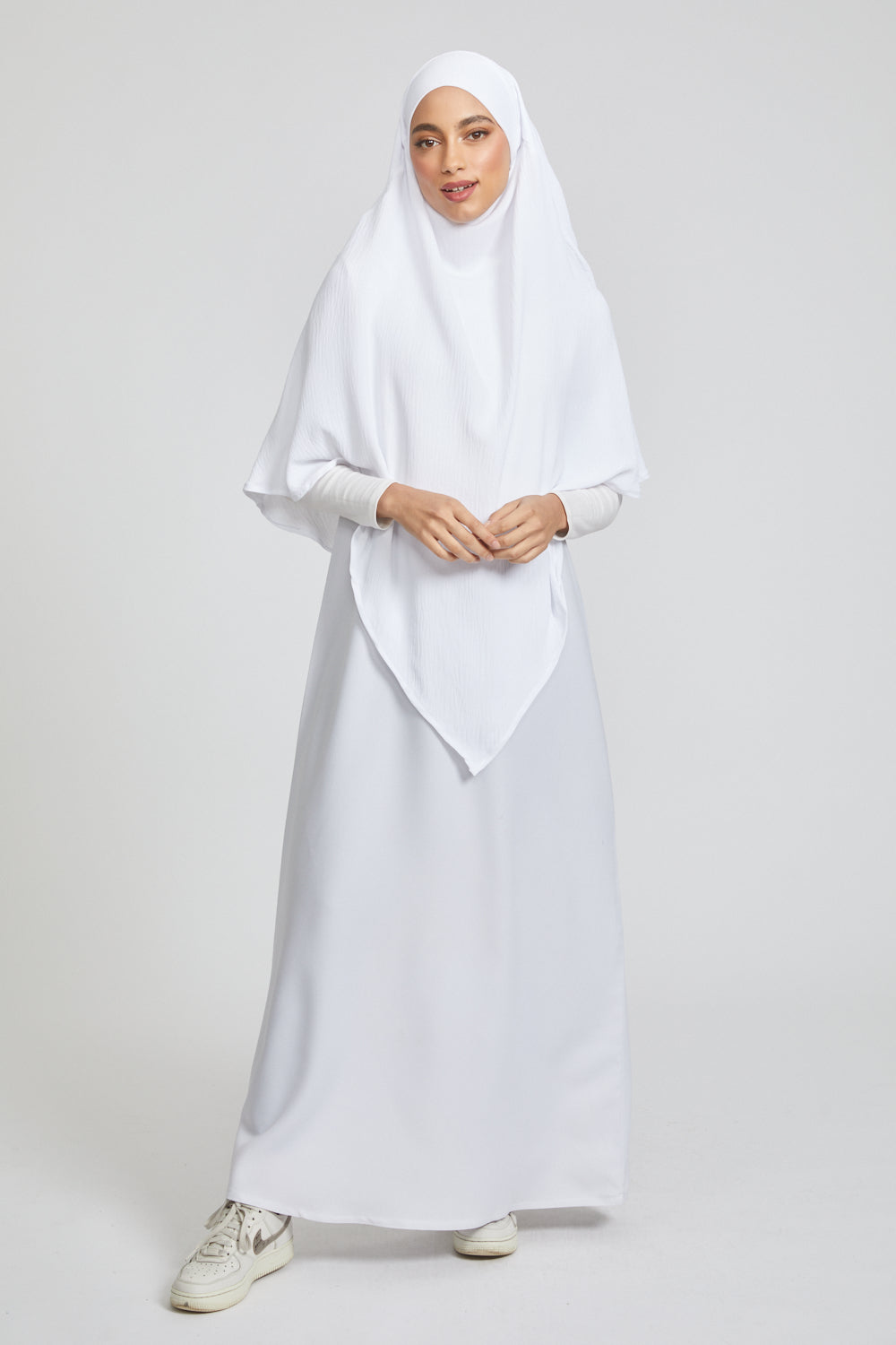 White Two Layer Khimar