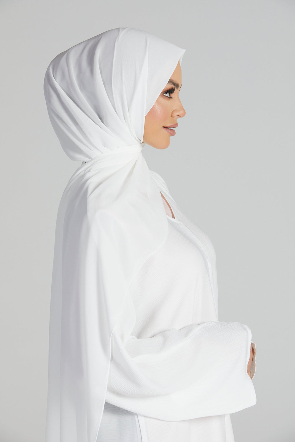Luxury Georgette Chiffon Hijab - White