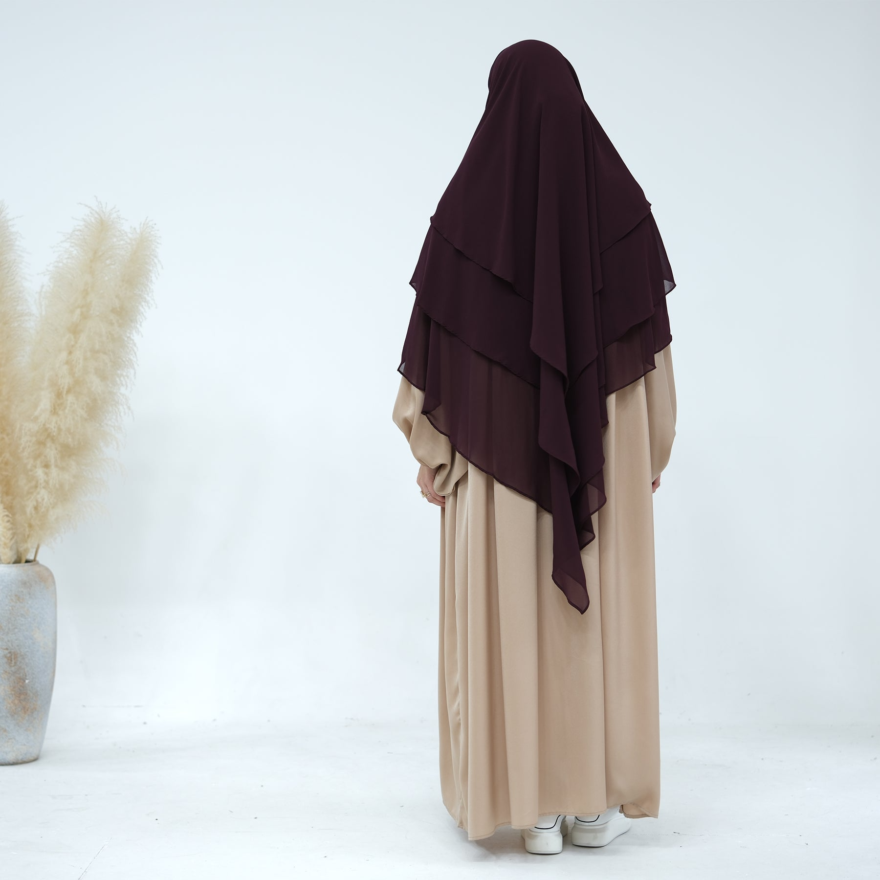 Chiffon 3-layer Khimar Wine