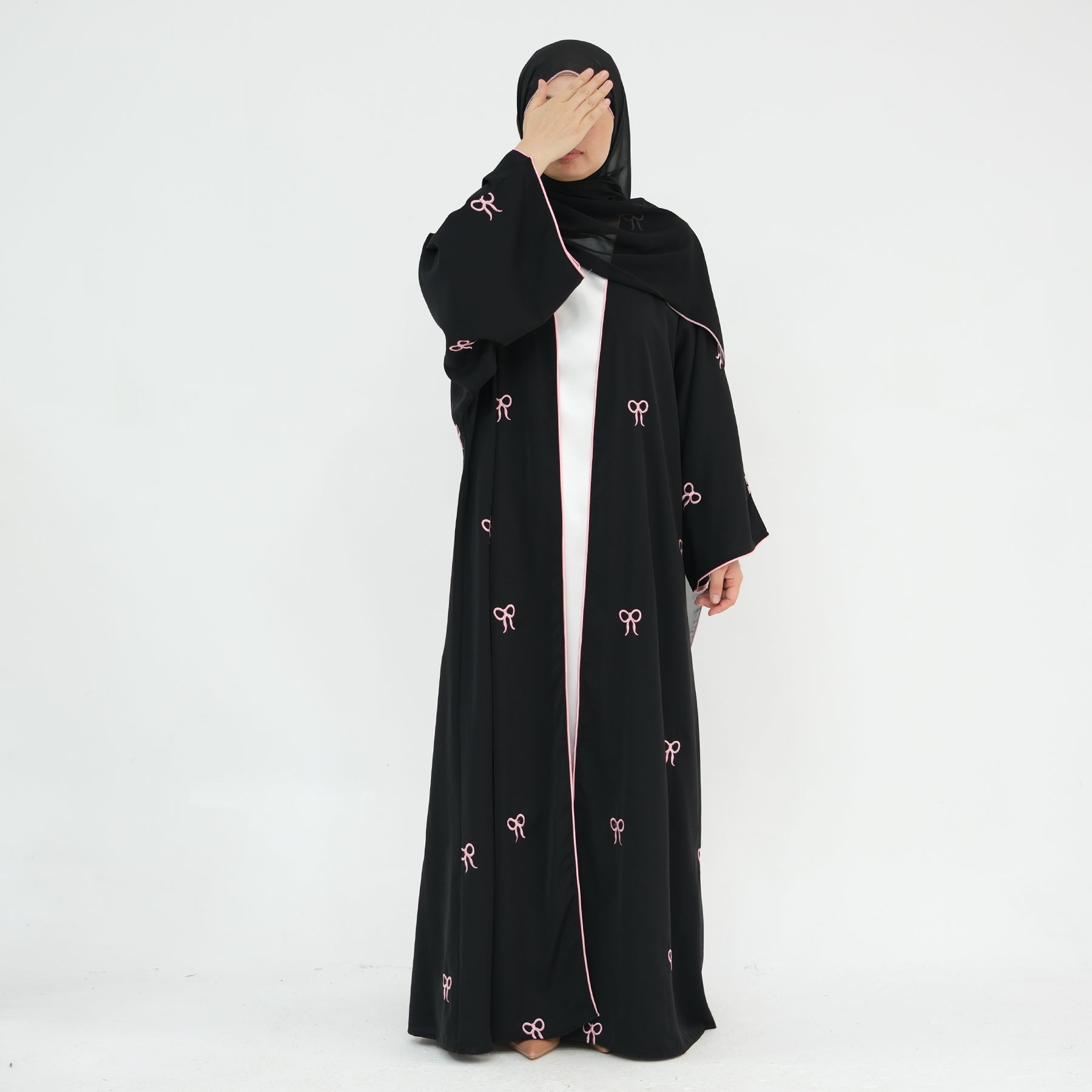 Ameera Bowtie Kimono Set – Black