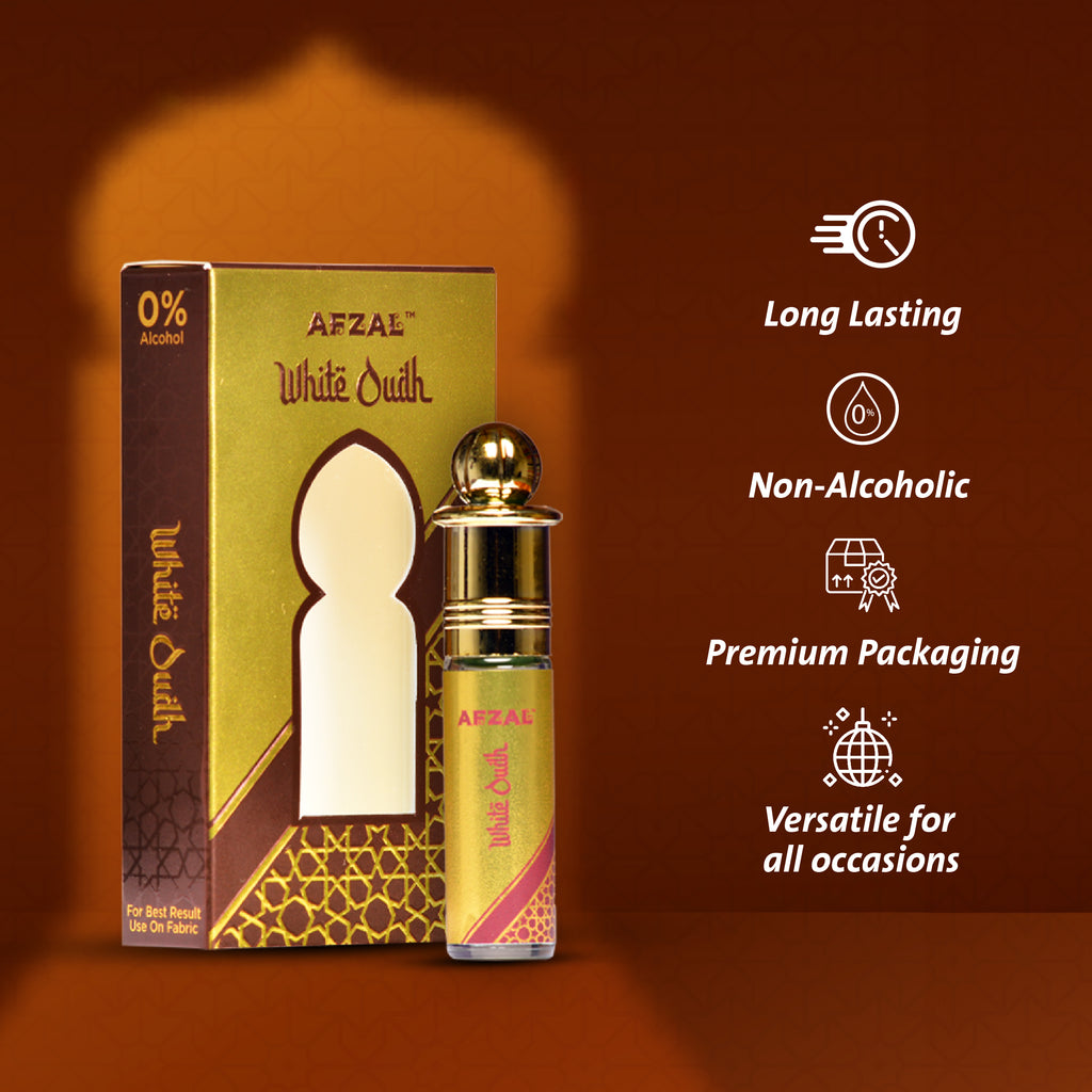 AFZAL White Oudh Perfume Oil – Alcohol-Free, Long-Lasting Attar