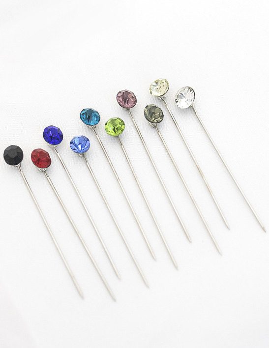 Crystal straight pins (set of 30)