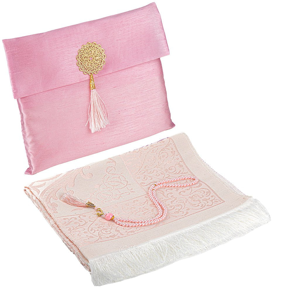 Islamic Gift Set - Prayer Mat & Tasbih - Pink