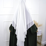 2-Layer Chiffon Khimar in White 1