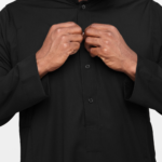 Black Classic Saudi Collar Thobe 2