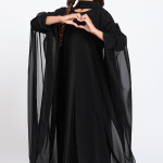Butterfly Abaya with Chiffon Overlay 6