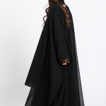 Butterfly Abaya with Chiffon Overlay 6
