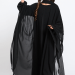 Butterfly Abaya with Chiffon Overlay 6