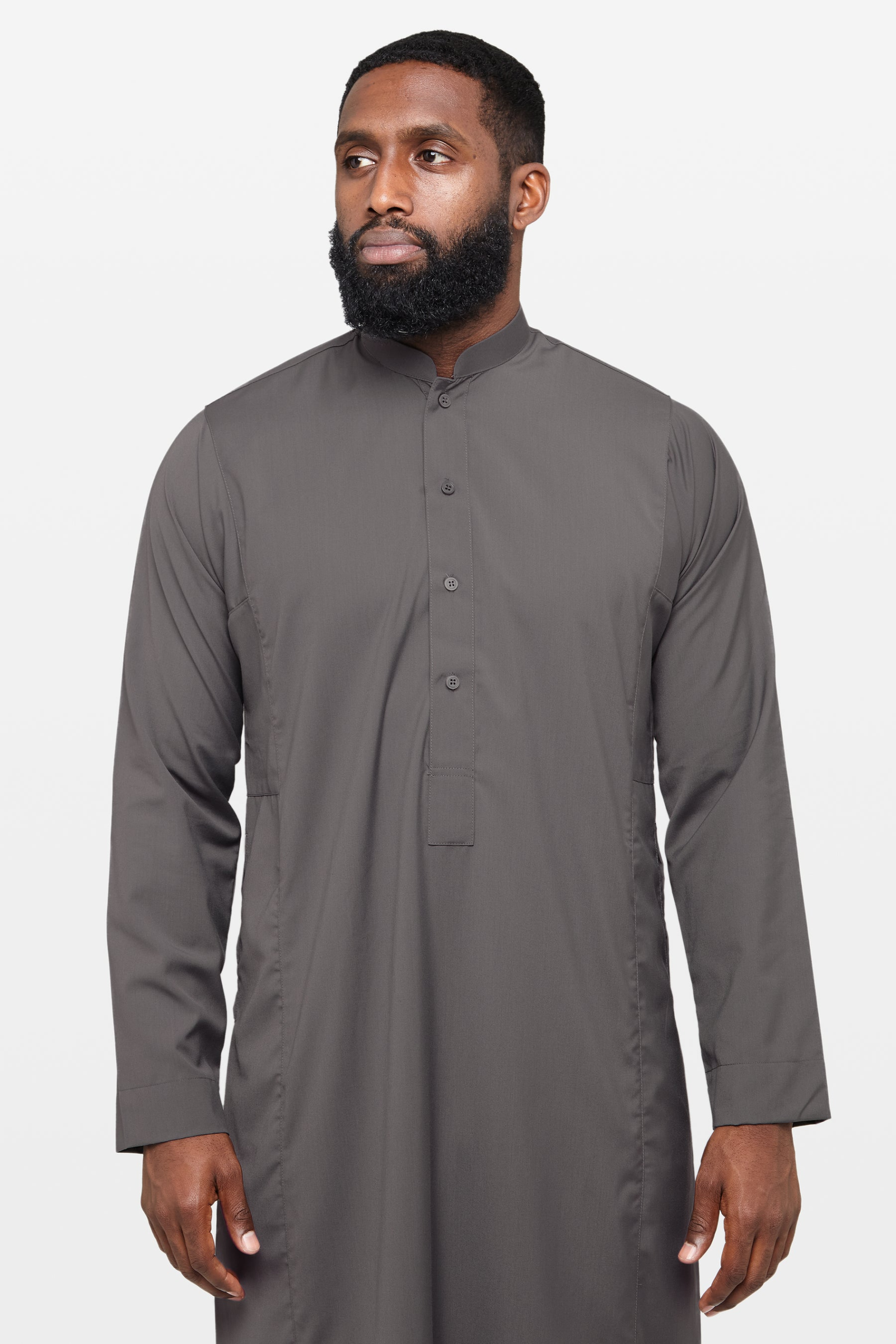 The Charcoal Classic Saudi Collar Thobe