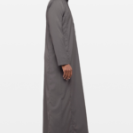 Charcoal Classic Saudi Collar Thobe 1