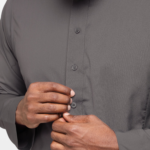 Charcoal Classic Saudi Collar Thobe 1