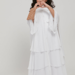 Girls’ Chiffon Layered Open Abaya 1