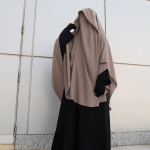 Indonesian Cape Khimar in beige 1