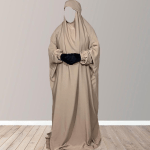 Premium One-Piece Jilbab in Latte Beige with Niqab
