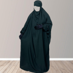 The Premium One-Piece Jilbab in Emerald with Niqab