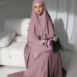 Three-Layer Chiffon Khimar in Berry 4