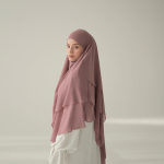 Three-Layer Chiffon Khimar in Berry 4