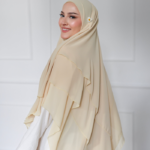 Three-Layer Chiffon Khimar in Butter Yellow 1