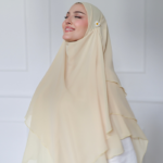 Three-Layer Chiffon Khimar in Butter Yellow 1