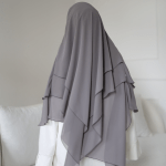Three-Layer Chiffon Khimar in Gloomy 1