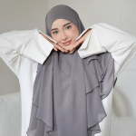 Three-Layer Chiffon Khimar in Gloomy 1