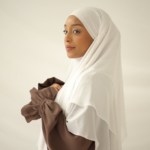 Three-Layer Chiffon Khimar in Moon