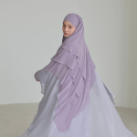 Three-Layer Chiffon Khimar in Violet