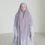 Three-Layer Chiffon Khimar in Violet