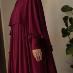 Turkish Cape Abaya in Burgundy 1