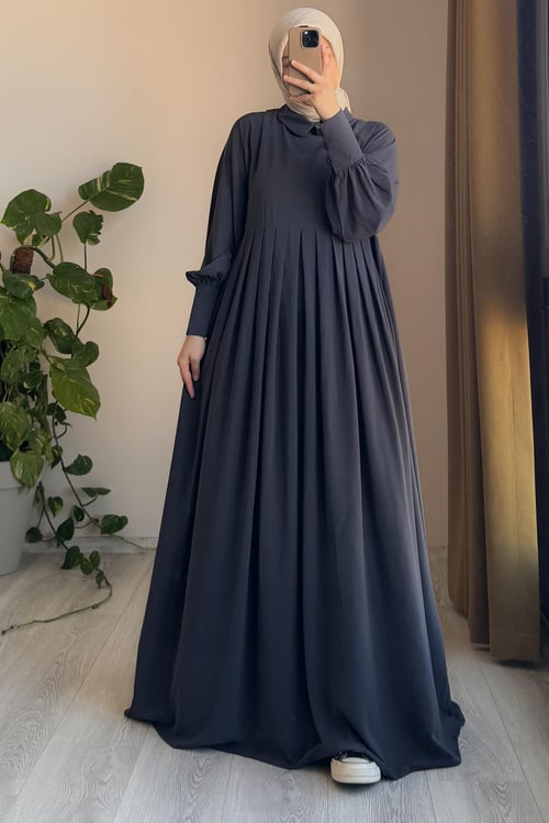Turkish Cape Abaya in Grey 2