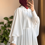 Turkish Cape Abaya in white 4
