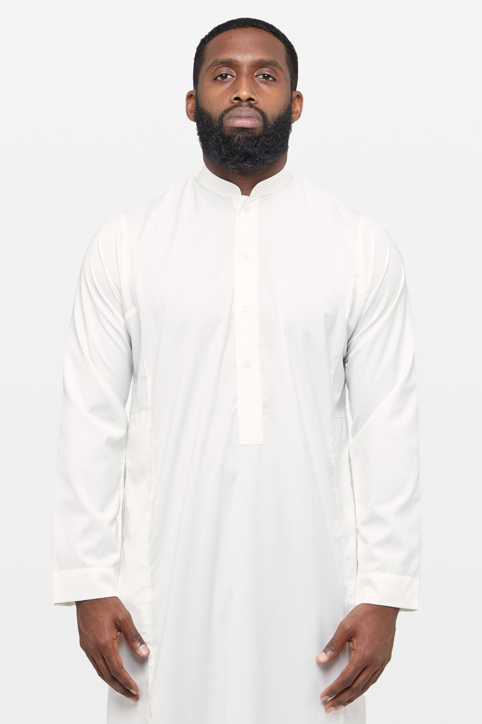 White Classic Saudi Collar Thobe
