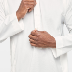 White Classic Saudi Collar Thobe 1