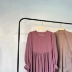 Zoya Abaya Pink with 3 Layer Khimar in beige 1