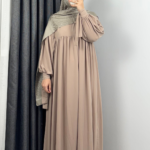 Alya Abaya with Tied Sleeves Beige 2