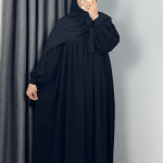 Alya Abaya with Tied Sleeves Black 1