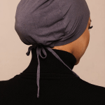 Jet Black Bamboo Jersey Hijab Cap 2