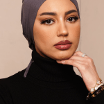 Jet Black Bamboo Jersey Hijab Cap 2