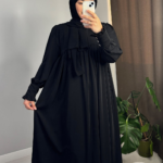 Mira Abaya Modern Black Cuffed Sleeves 2