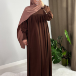Mira Abaya Modern Brown Cuffed Sleeves 2