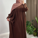 Mira Abaya Modern Brown Cuffed Sleeves 2