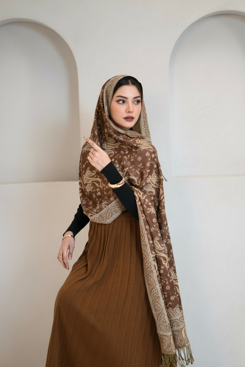 Pashmina Hijab - Amber Glow