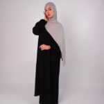 Plain Closed Abaya in Black 1