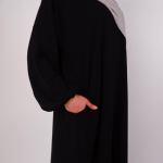 Plain Closed Abaya in Black 1