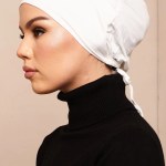 Pure White Bamboo Jersey Hijab Cap 2