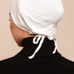 Pure White Bamboo Jersey Hijab Cap 2