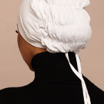Pure White Scrunchie Bamboo Jersey Hijab Cap 1
